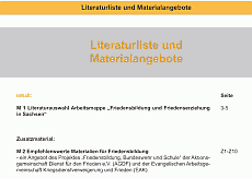 Literaturliste und Materialangebote